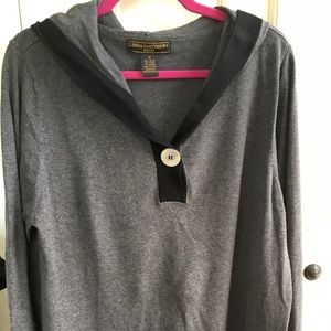 BEAUTIFUL GREY HOODED TUNIC WITH BLACK TRIM 1X